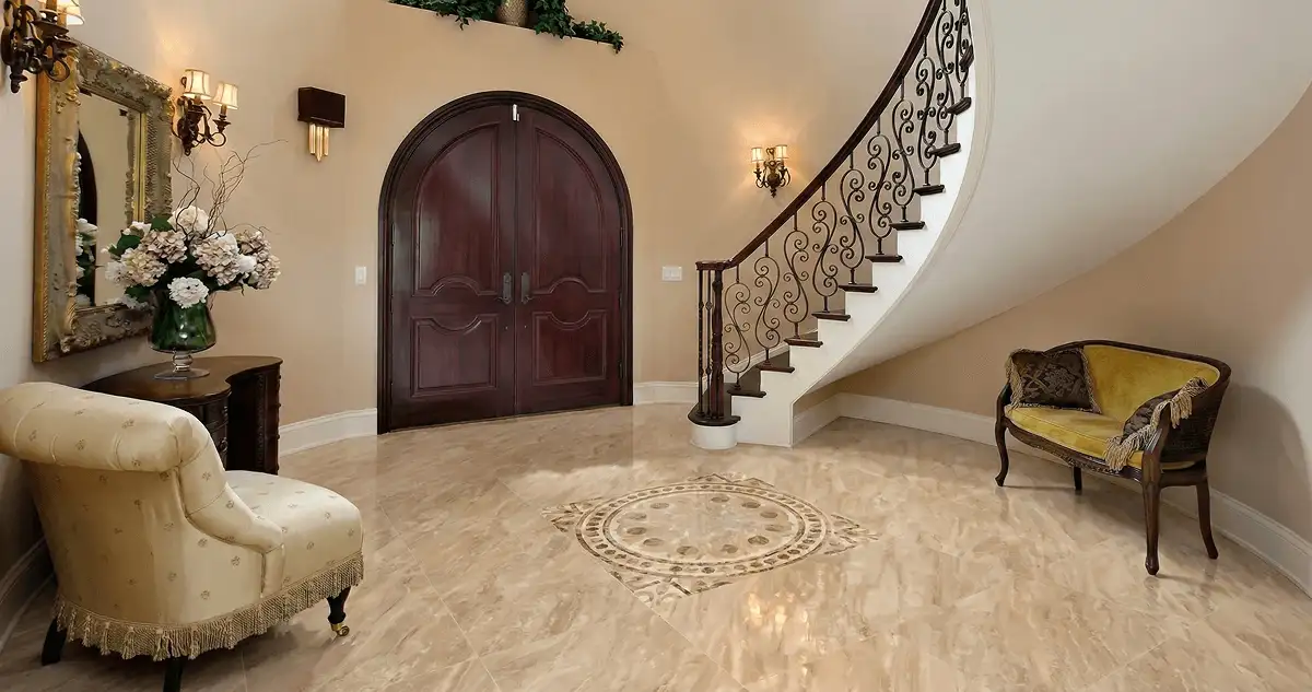Entrance hall with professionally installed ceramic tile flooring in Marietta GA